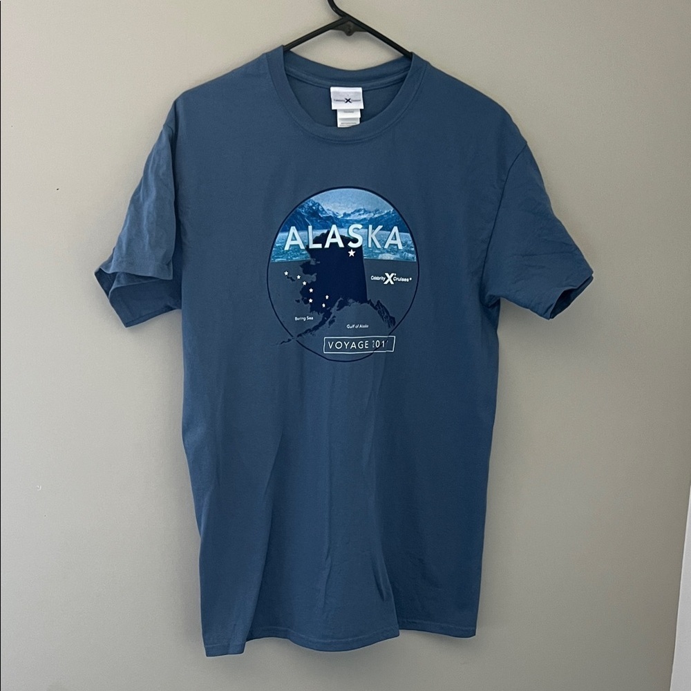 Celebrity Cruises Alaska Voyage 2017 Graphic T Shirt Blue Medium